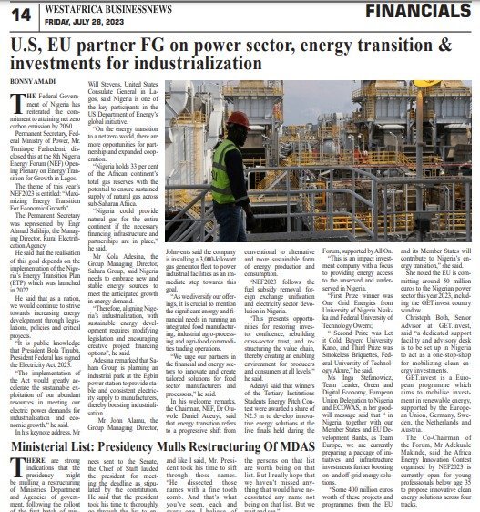 West Africa Business News, 28th July 2023. Page 14