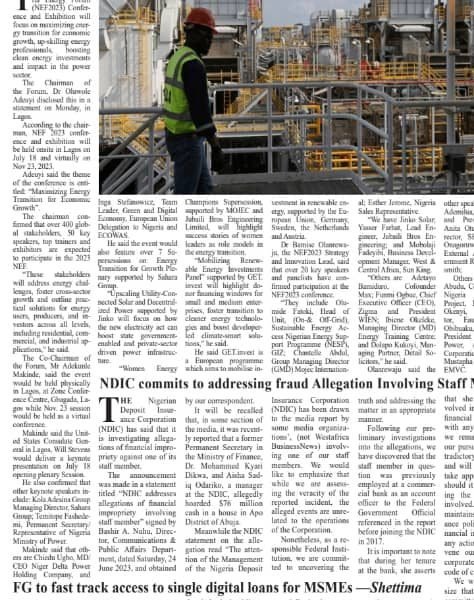 West Africa Business News, Wednesday 28th June, Page 15.